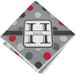 Red & Gray Polka Dots Cloth Napkin w/ Name and Initial