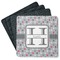 Red & Gray Polka Dots Square Rubber Backed Coasters - Set of 4 (Personalized)