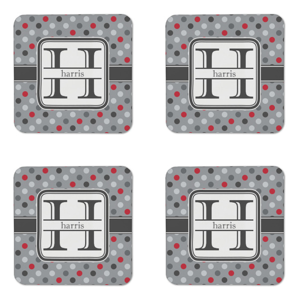 Red & Gray Polka Dots Coaster Set - APPROVAL