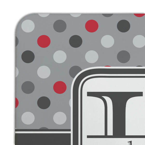 Red & Gray Polka Dots Coaster Set - DETAIL