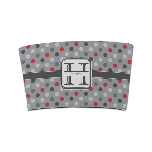 Custom Red & Gray Polka Dots Coffee Cup Sleeve (Personalized)