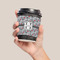Red & Gray Polka Dots Coffee Cup Sleeve - LIFESTYLE