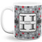 Red & Gray Polka Dots Coffee Mug - 11 oz - Full- White