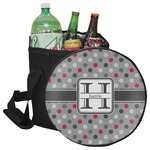 Red & Gray Polka Dots Collapsible Cooler & Seat (Personalized)