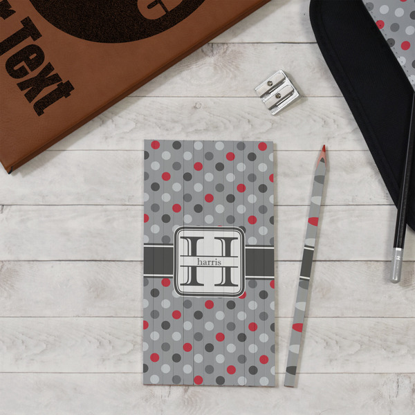 Red & Gray Polka Dots Colored Pencils - In Context