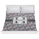Red & Gray Polka Dots Comforter - King (Personalized)