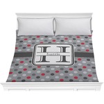 Red & Gray Polka Dots Comforter - King (Personalized)