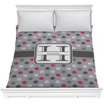 Red & Gray Polka Dots Comforter - Full / Queen (Personalized)