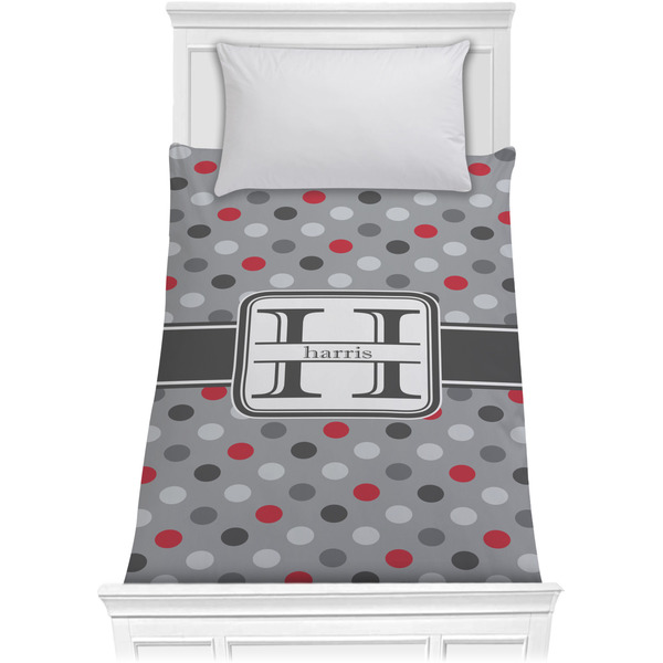Red & Gray Polka Dots Comforter (Twin)