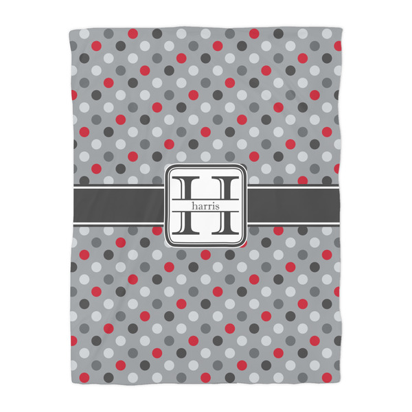 Red & Gray Polka Dots Comforter - Twin - Front