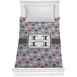 Red & Gray Polka Dots Comforter - Twin (Personalized)