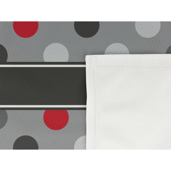 Red & Gray Polka Dots Cooling Towel- Detail