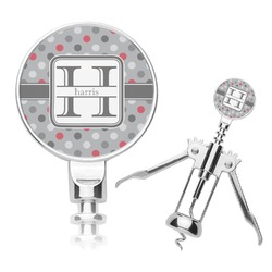 Red & Gray Polka Dots Corkscrew (Personalized)