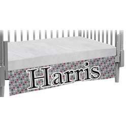 Red & Gray Polka Dots Crib Skirt (Personalized)