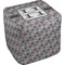 Red & Gray Polka Dots Cube Poof Ottoman (Bottom)