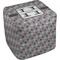 Red & Gray Polka Dots Cube Poof Ottoman (Top)