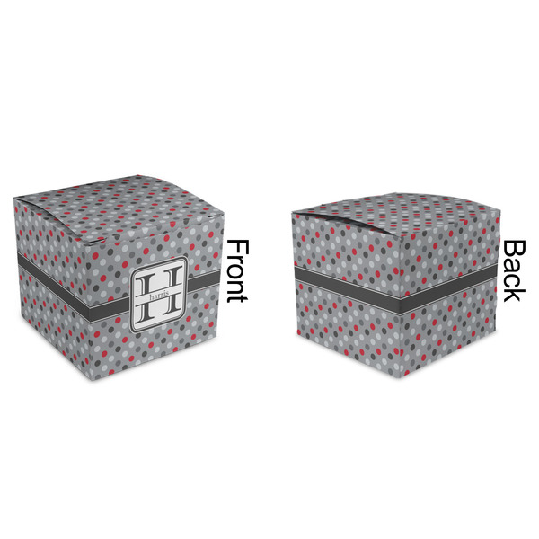 Red & Gray Polka Dots Cubic Gift Box - Approval