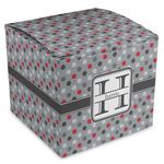 Red & Gray Polka Dots Cube Favor Gift Boxes (Personalized)