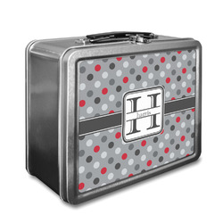Red & Gray Polka Dots Lunch Box (Personalized)