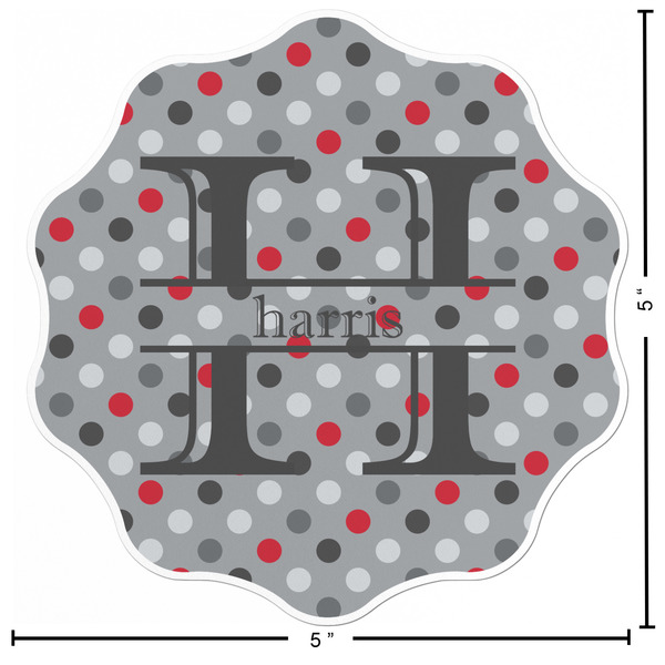 Red & Gray Polka Dots Custom Shape Iron On Patches - L - APPROVAL