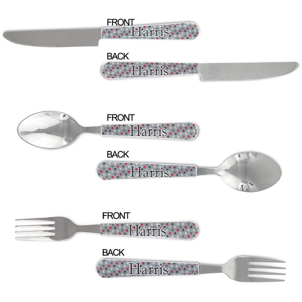 Red & Gray Polka Dots Cutlery Set - APPROVAL