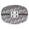 Red & Gray Polka Dots Plastic Platter - Microwave & Oven Safe Composite Polymer (Personalized)