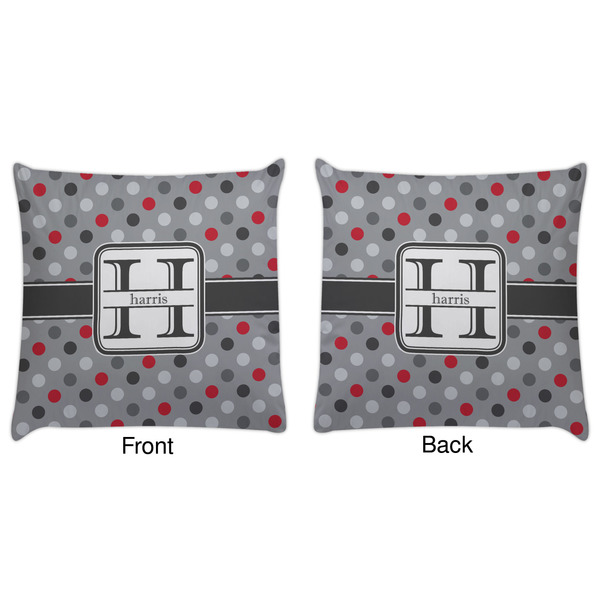 Red & Gray Polka Dots Decorative Pillow Case - Approval