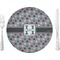 Red & Gray Polka Dots 10" Glass Lunch / Dinner Plates - Single or Set (Personalized)