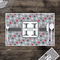 Red & Gray Polka Dots Disposable Paper Placemat - In Context