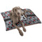 Red & Gray Polka Dots Dog Bed - Large LIFESTYLE