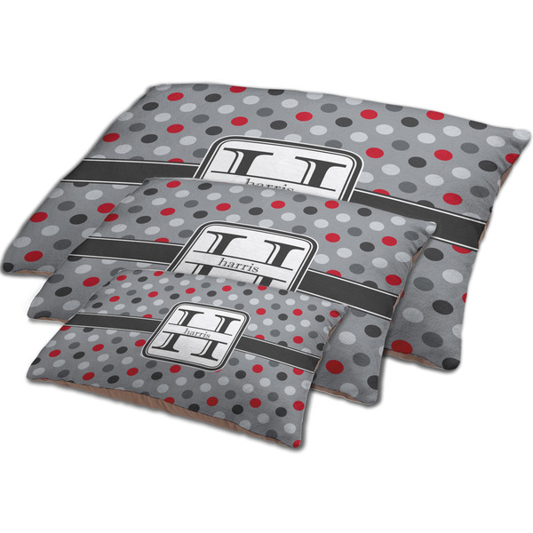Red & Gray Polka Dots Dog Beds - MAIN (sm, med, lrg)