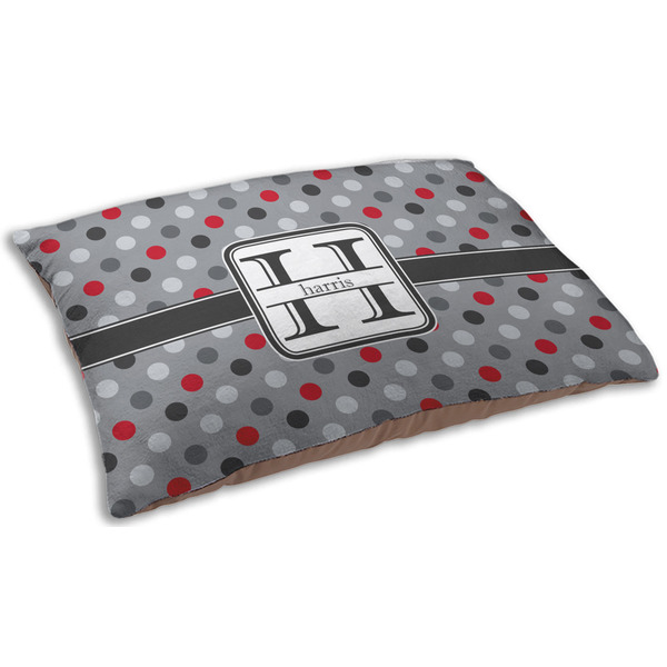 Red & Gray Polka Dots Dog Beds - SMALL