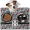 Red & Gray Polka Dots Dog Food Mat - Medium LIFESTYLE
