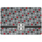 Red & Gray Polka Dots Dog Food Mat w/ Name and Initial