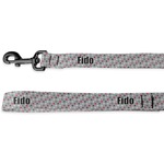 Red & Gray Polka Dots Deluxe Dog Leash (Personalized)