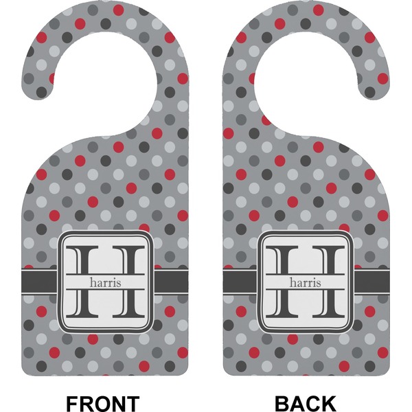 Red & Gray Polka Dots Door Hanger (Approval)