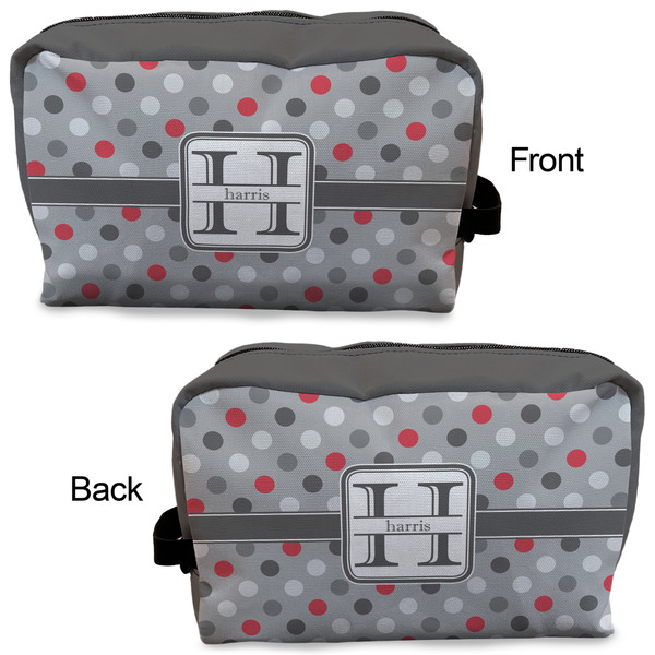 Red & Gray Polka Dots Dopp Kit - Approval