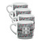 Red & Gray Polka Dots Double Shot Espresso Mugs - Set of 4 Front