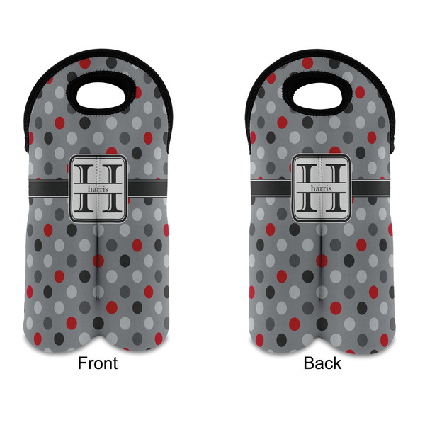 Red & Gray Polka Dots Double Wine Tote - APPROVAL (new)