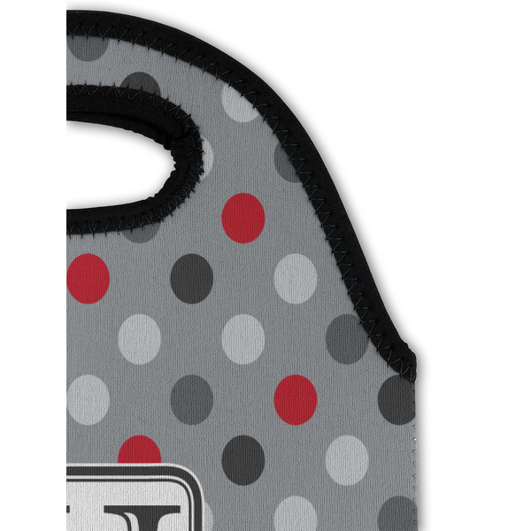 Red & Gray Polka Dots Double Wine Tote - Detail 1 (new)