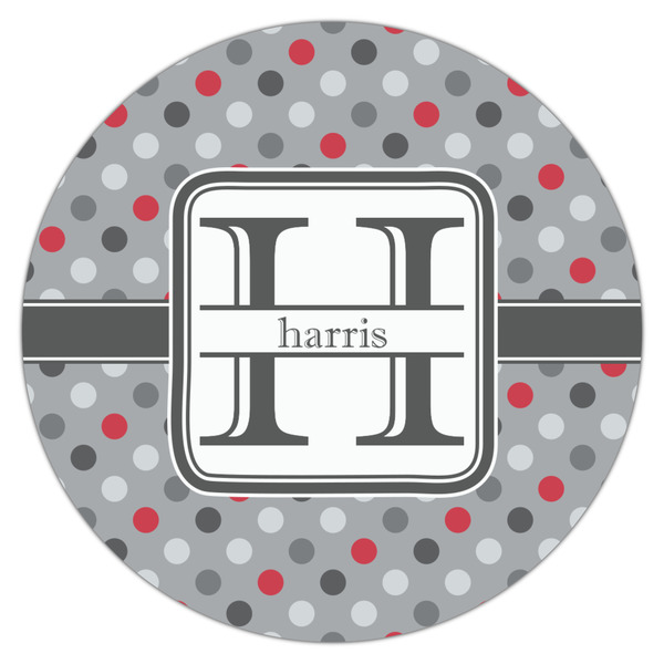 Red & Gray Polka Dots Drink Topper - Large - Single