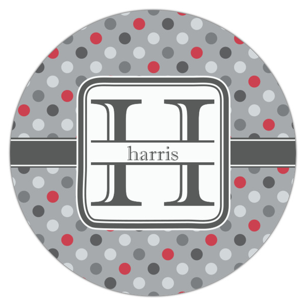 Red & Gray Polka Dots Drink Topper - Small - Single