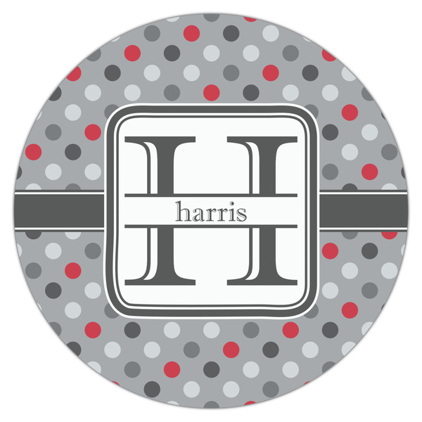 Red & Gray Polka Dots Drink Topper - XLarge - Single