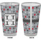 Red & Gray Polka Dots Pint Glass - Full Color - Front & Back Views