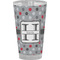 Red & Gray Polka Dots Pint Glass - Full Color - Front View