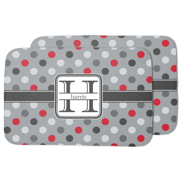 Red & Gray Polka Dots Drying Dish Mat - MAIN