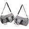 Red & Gray Polka Dots Duffle bag small front and back sides