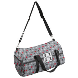 Red & Gray Polka Dots Duffel Bag - Large (Personalized)