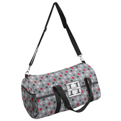 Red & Gray Polka Dots Duffel Bag - Small (Personalized)