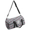 Red & Gray Polka Dots Duffle bag with side mesh pocket